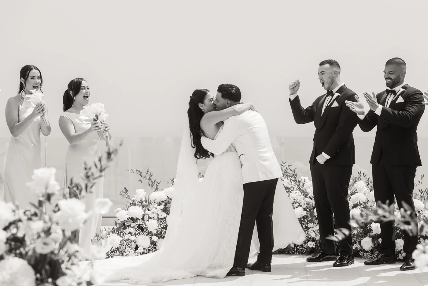 mantic wedding in kefalonia greece couple